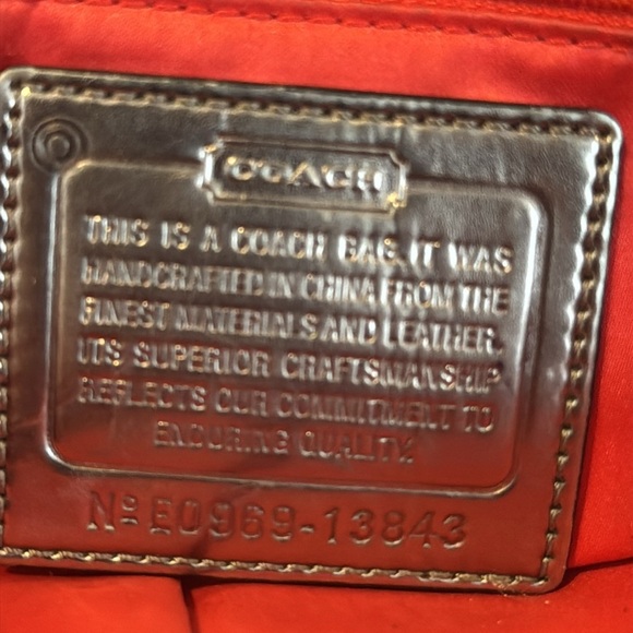 Coach, Poppy Daisy, black signature tote, red lining large - Picture 13 of 16